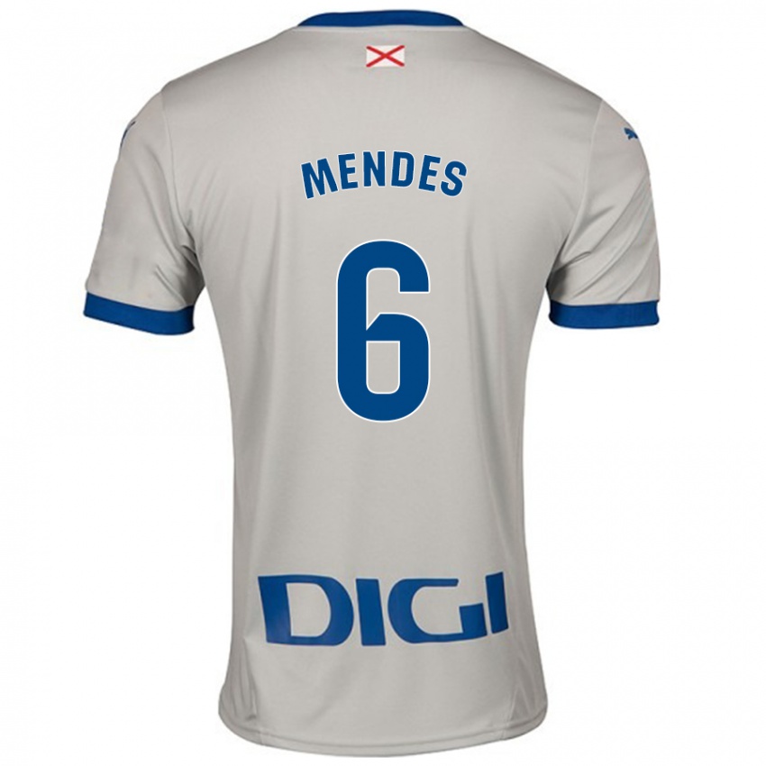 Uomo Maglia Tomás Mendes #6 Grigio Chiaro Kit Gara Away 2024/25 Maglietta