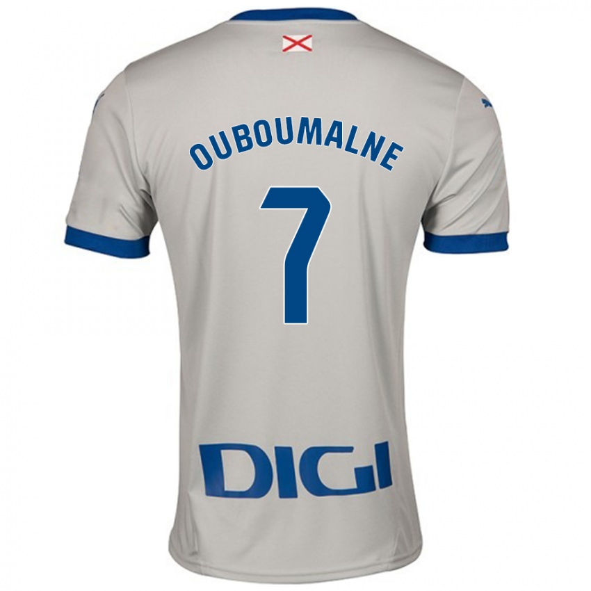 Uomo Maglia Ibra Ouboumalne #7 Grigio Chiaro Kit Gara Away 2024/25 Maglietta