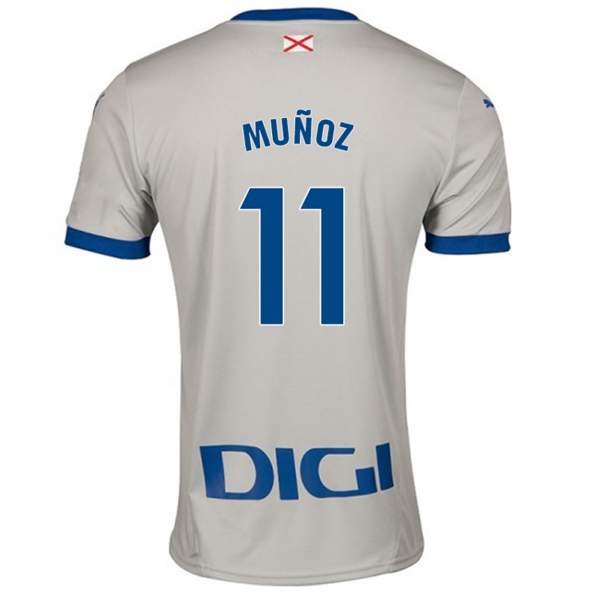 Uomo Maglia Egoitz Muñoz #11 Grigio Chiaro Kit Gara Away 2024/25 Maglietta