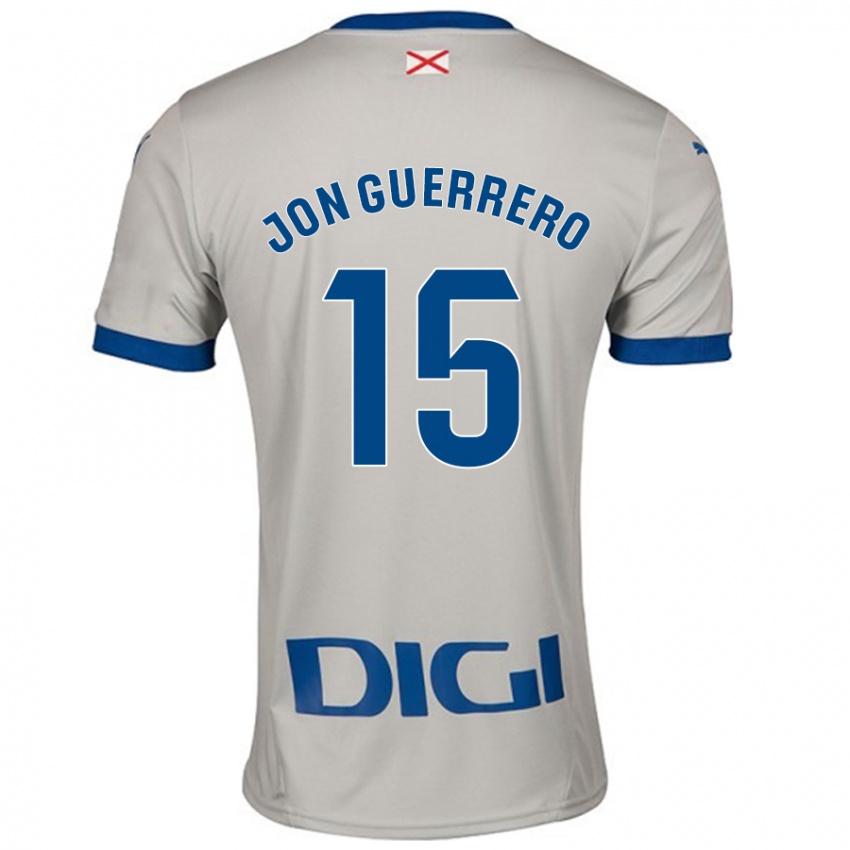 Uomo Maglia Julen Jon Guerrero #15 Grigio Chiaro Kit Gara Away 2024/25 Maglietta