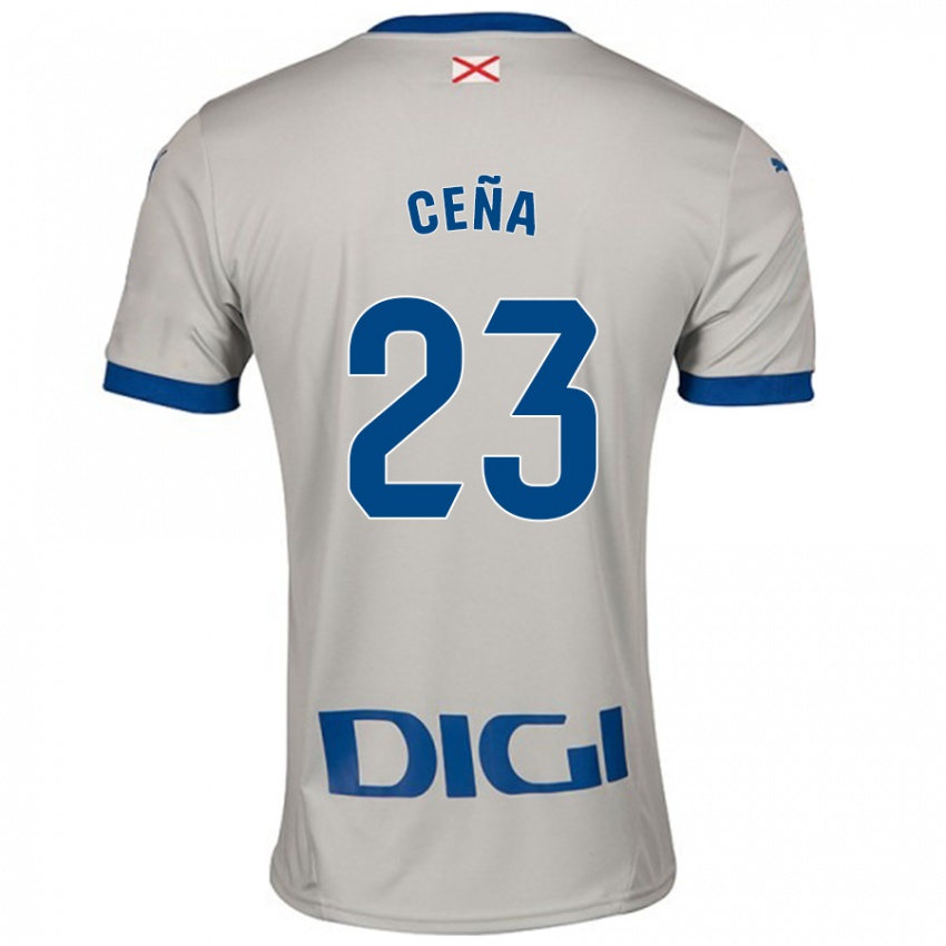 Uomo Maglia Marcos Ceña #23 Grigio Chiaro Kit Gara Away 2024/25 Maglietta