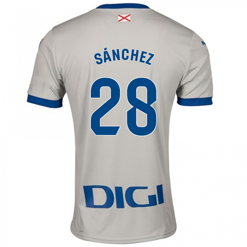 Uomo Maglia Ander Sánchez #28 Grigio Chiaro Kit Gara Away 2024/25 Maglietta