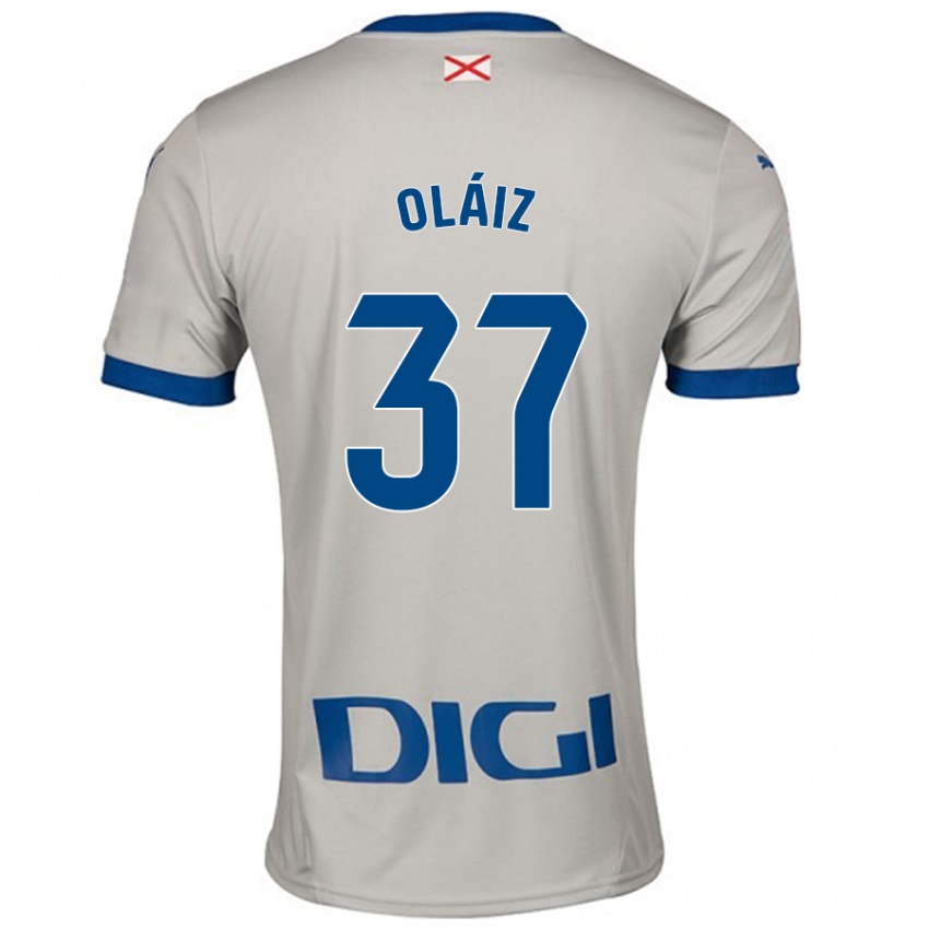 Uomo Maglia Xanet Oláiz #37 Grigio Chiaro Kit Gara Away 2024/25 Maglietta