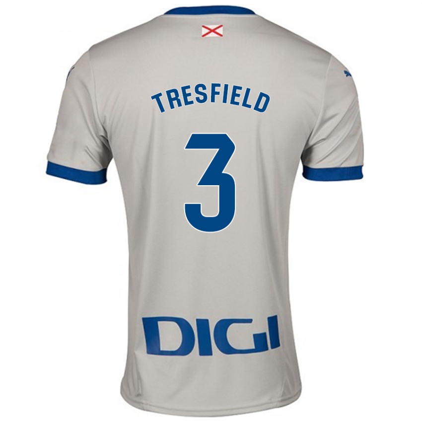 Uomo Maglia Laurène Tresfield #3 Grigio Chiaro Kit Gara Away 2024/25 Maglietta