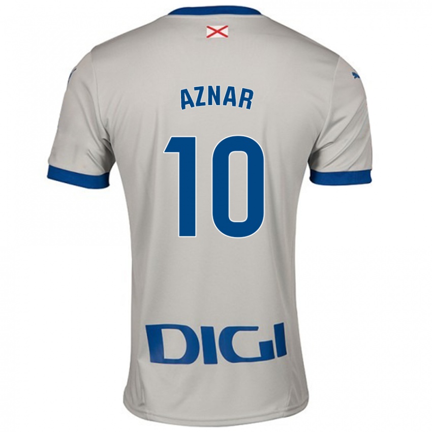 Uomo Maglia Alba Aznar #10 Grigio Chiaro Kit Gara Away 2024/25 Maglietta