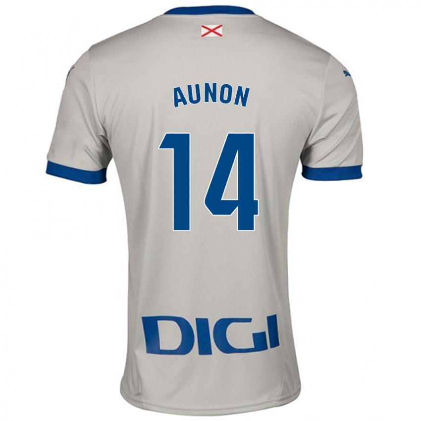 Uomo Maglia Cristina Auñón #14 Grigio Chiaro Kit Gara Away 2024/25 Maglietta