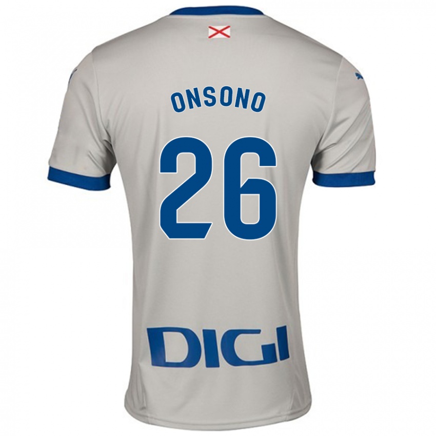 Uomo Maglia Lorea Onsoño #26 Grigio Chiaro Kit Gara Away 2024/25 Maglietta