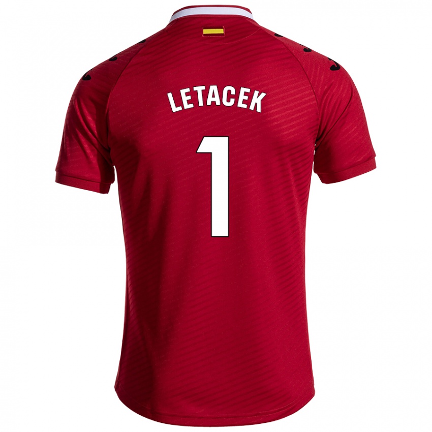 Uomo Maglia Jiri Letacek #1 Rosso Scuro Kit Gara Away 2024/25 Maglietta