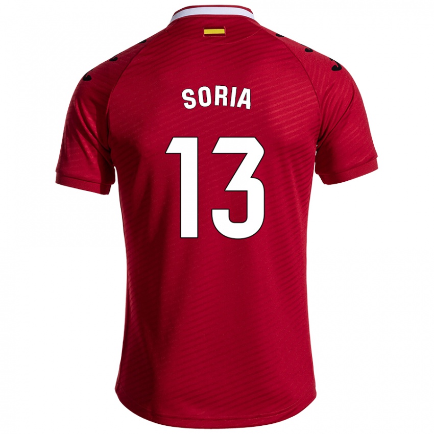 Uomo Maglia David Soria #13 Rosso Scuro Kit Gara Away 2024/25 Maglietta