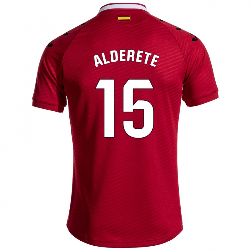 Uomo Maglia Omar Alderete #15 Rosso Scuro Kit Gara Away 2024/25 Maglietta