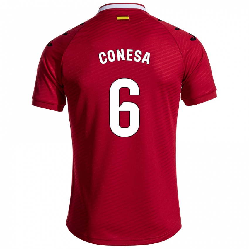 Uomo Maglia Nico Conesa #6 Rosso Scuro Kit Gara Away 2024/25 Maglietta