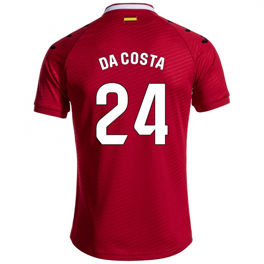 Uomo Maglia Coba Da Costa #24 Rosso Scuro Kit Gara Away 2024/25 Maglietta