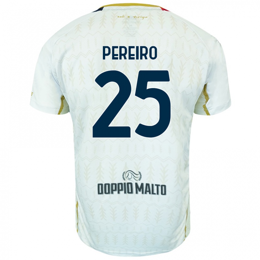 Uomo Maglia Gastón Pereiro #25 Bianco Kit Gara Away 2024/25 Maglietta