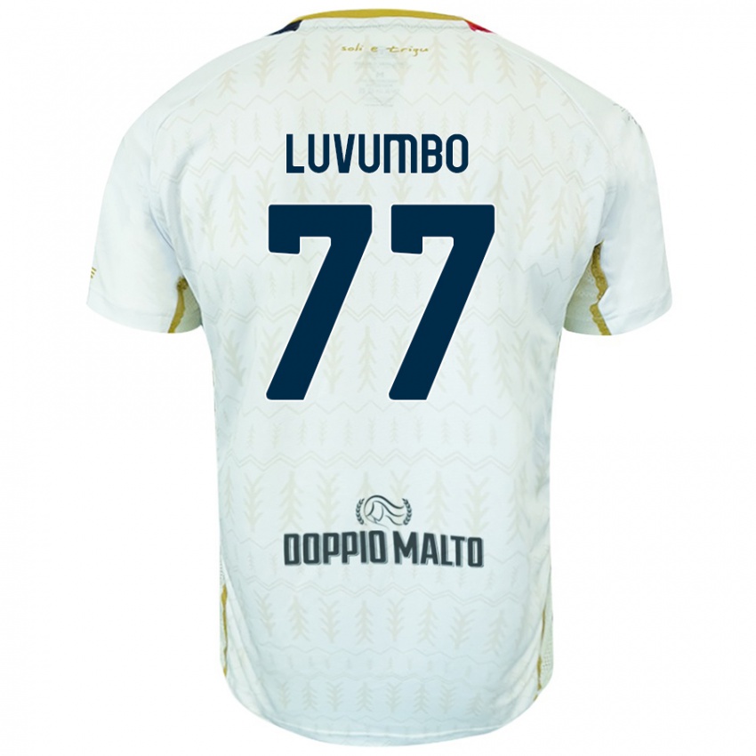 Uomo Maglia Zito Luvumbo #77 Bianco Kit Gara Away 2024/25 Maglietta