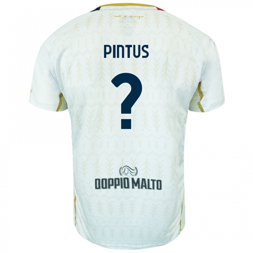 Uomo Maglia Luca Pintus #0 Bianco Kit Gara Away 2024/25 Maglietta