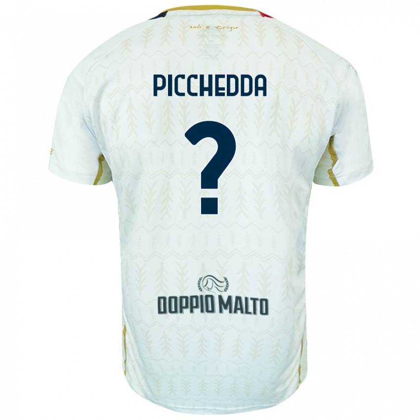 Uomo Maglia Marco Picchedda #0 Bianco Kit Gara Away 2024/25 Maglietta