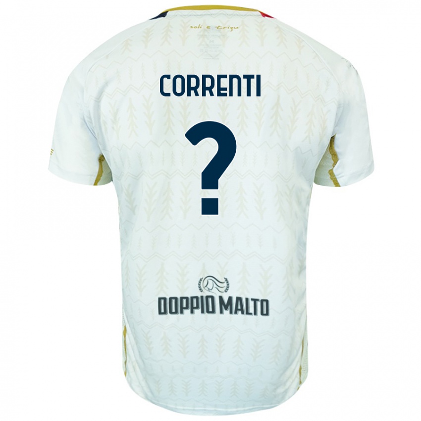 Uomo Maglia Gabriele Correnti #0 Bianco Kit Gara Away 2024/25 Maglietta