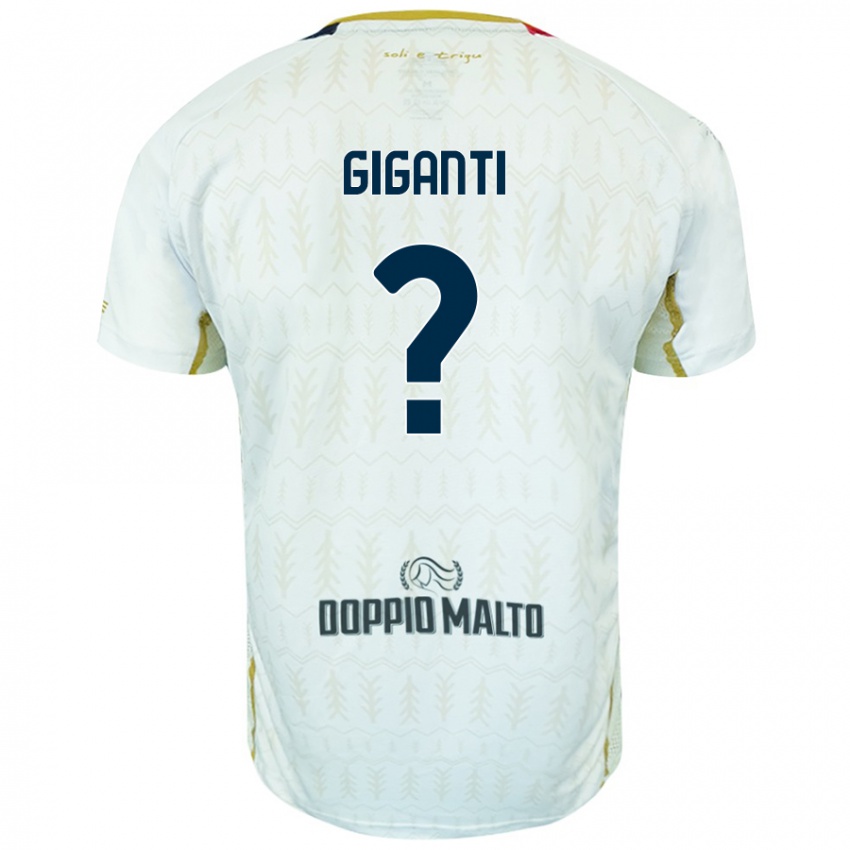 Uomo Maglia Michele Giganti #0 Bianco Kit Gara Away 2024/25 Maglietta