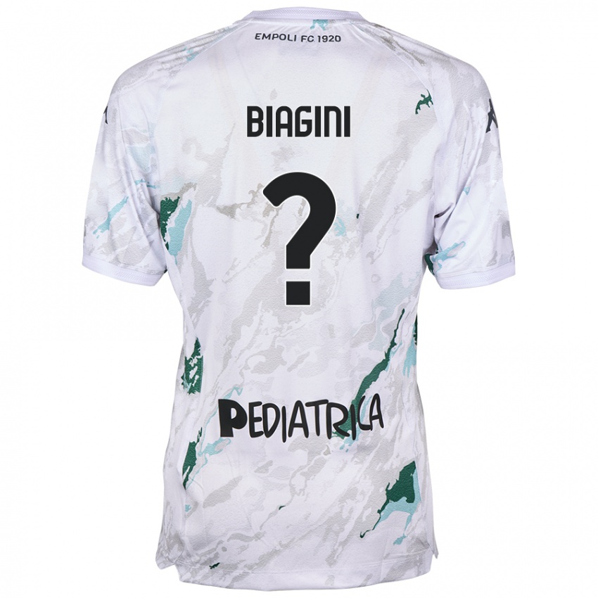 Uomo Maglia Valerio Biagini #0 Grigio Kit Gara Away 2024/25 Maglietta