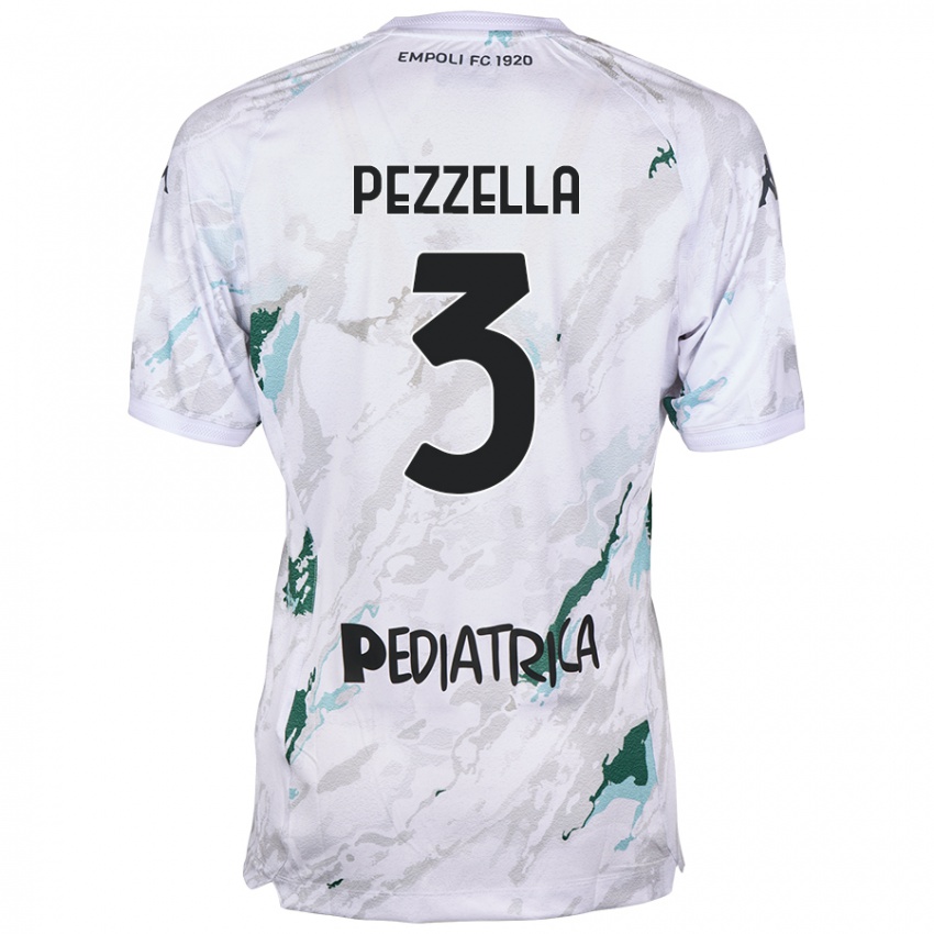 Uomo Maglia Giuseppe Pezzella #3 Grigio Kit Gara Away 2024/25 Maglietta