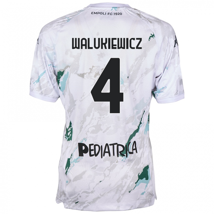 Uomo Maglia Sebastian Walukiewicz #4 Grigio Kit Gara Away 2024/25 Maglietta