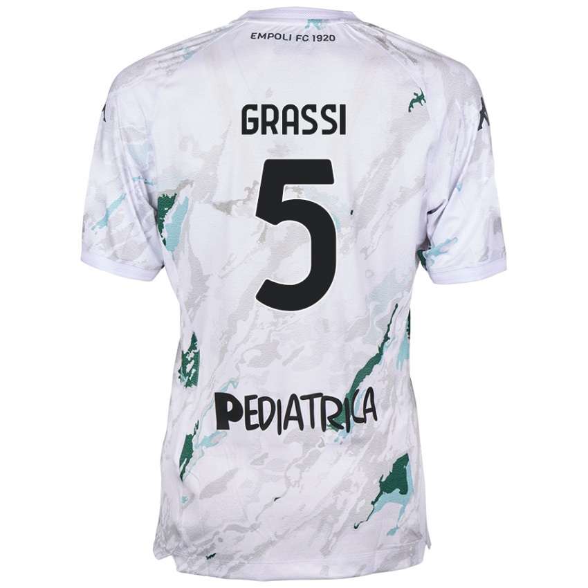 Uomo Maglia Alberto Grassi #5 Grigio Kit Gara Away 2024/25 Maglietta