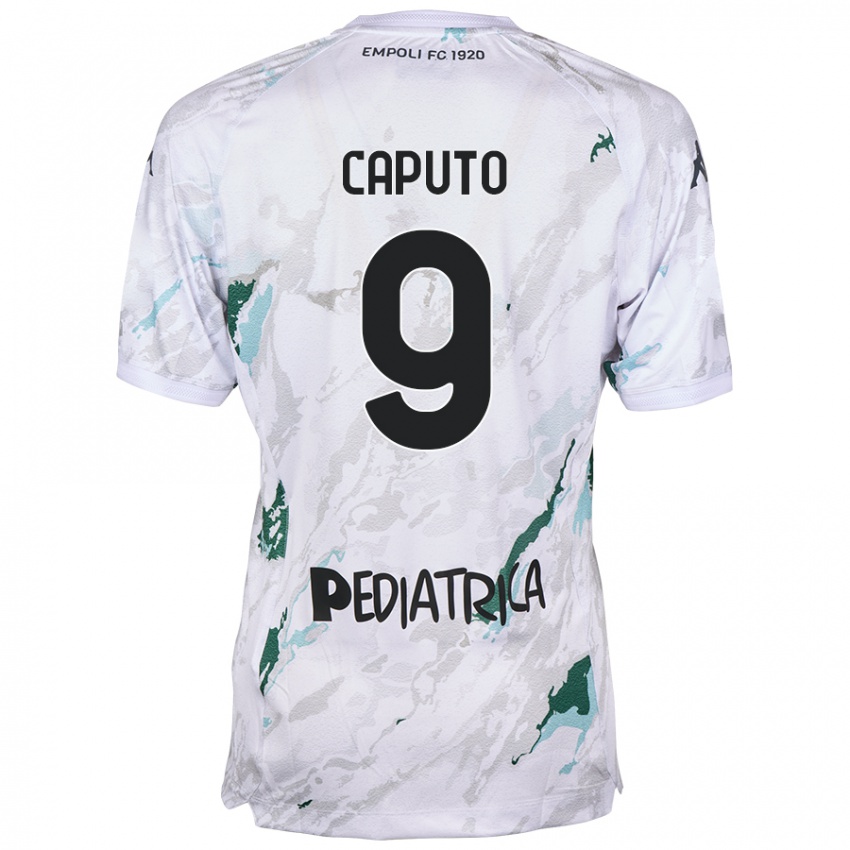 Uomo Maglia Francesco Caputo #9 Grigio Kit Gara Away 2024/25 Maglietta