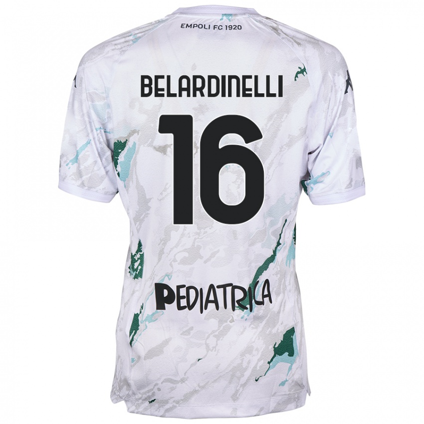 Uomo Maglia Luca Belardinelli #16 Grigio Kit Gara Away 2024/25 Maglietta