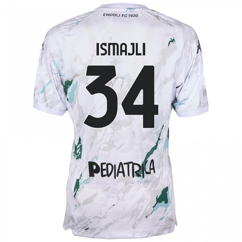 Uomo Maglia Ardian Ismajli #34 Grigio Kit Gara Away 2024/25 Maglietta