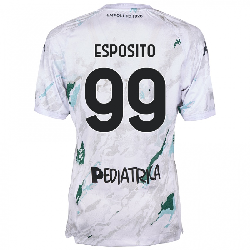 Uomo Maglia Sebastiano Esposito #99 Grigio Kit Gara Away 2024/25 Maglietta