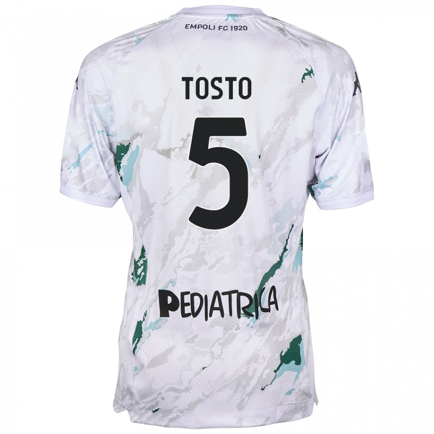 Uomo Maglia Lorenzo Tosto #5 Grigio Kit Gara Away 2024/25 Maglietta