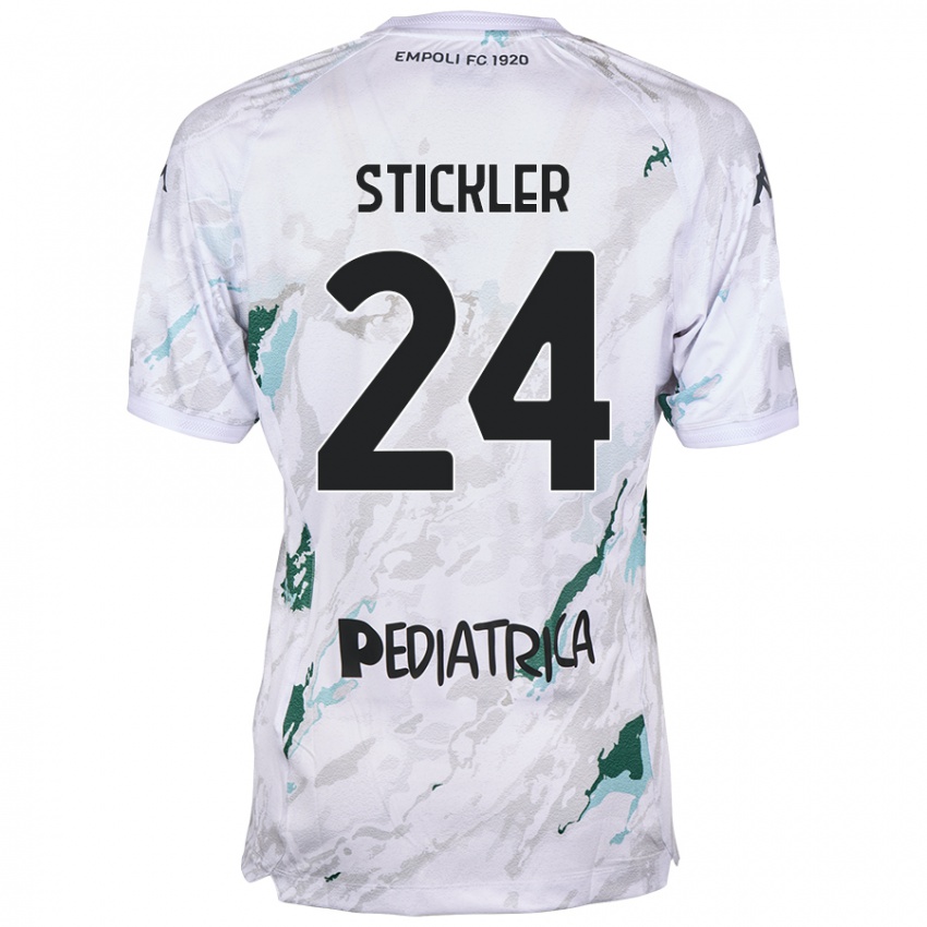 Uomo Maglia Mateo Stickler #24 Grigio Kit Gara Away 2024/25 Maglietta