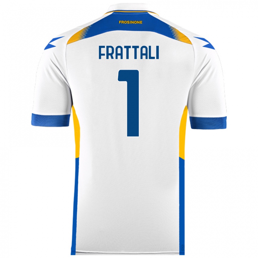 Uomo Maglia Pierluigi Frattali #1 Bianco Kit Gara Away 2024/25 Maglietta