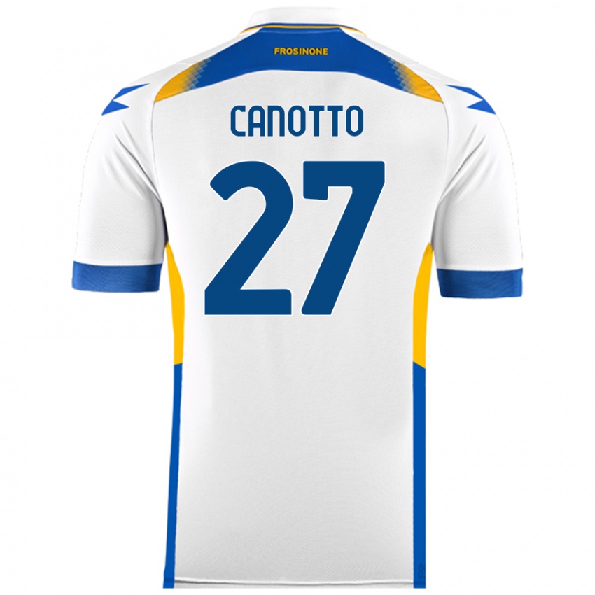 Uomo Maglia Luigi Canotto #27 Bianco Kit Gara Away 2024/25 Maglietta