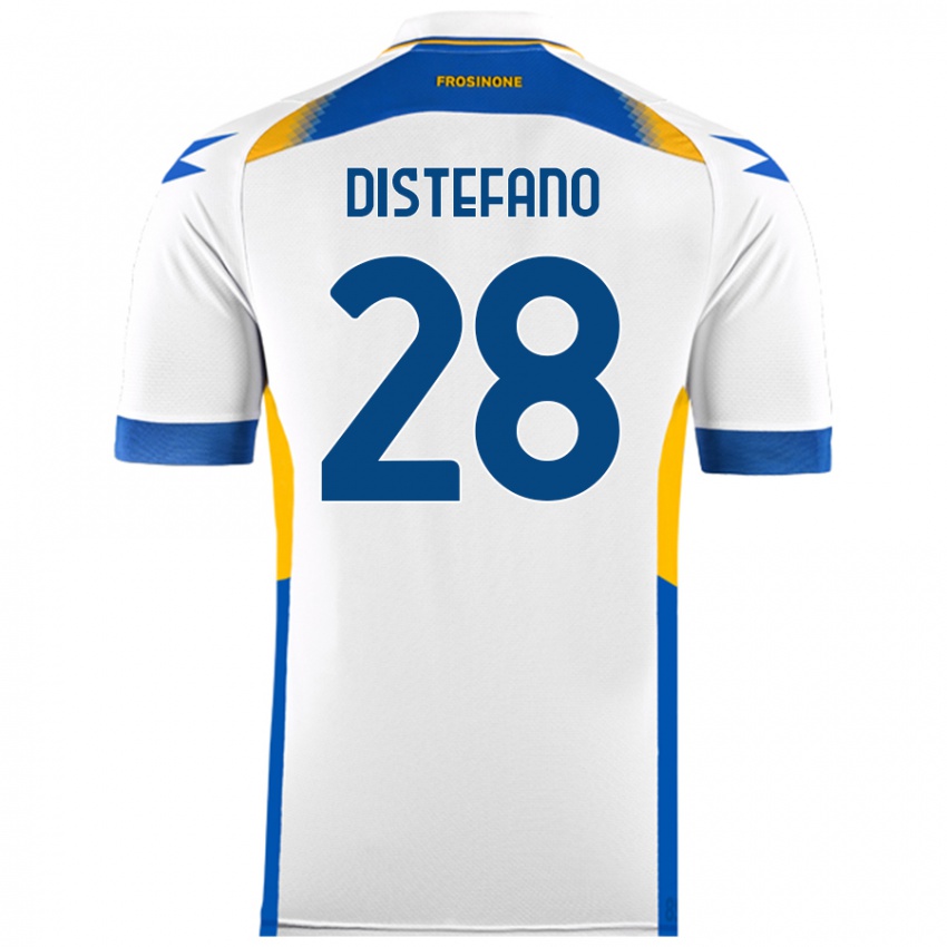 Uomo Maglia Filippo Distefano #28 Bianco Kit Gara Away 2024/25 Maglietta