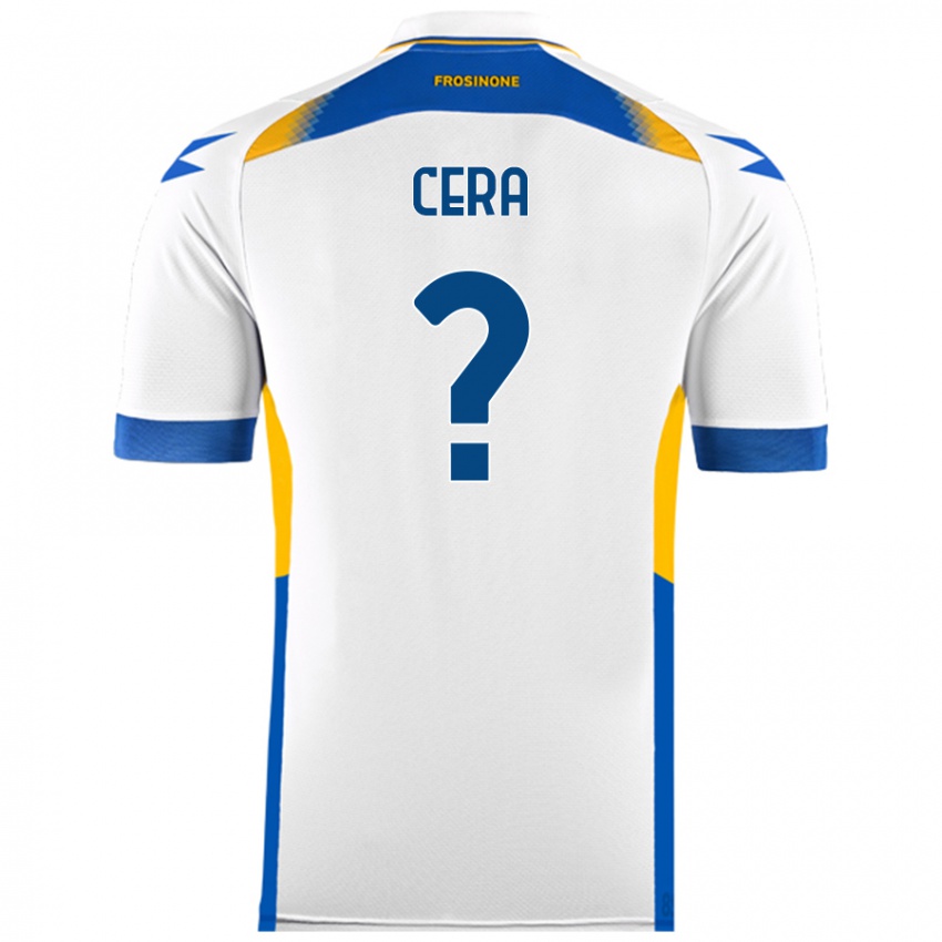 Uomo Maglia Luigi Cera #0 Bianco Kit Gara Away 2024/25 Maglietta