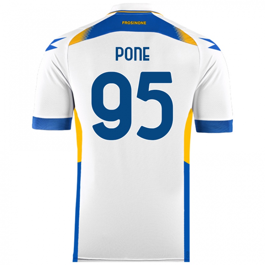 Uomo Maglia Cristian Pone #95 Bianco Kit Gara Away 2024/25 Maglietta