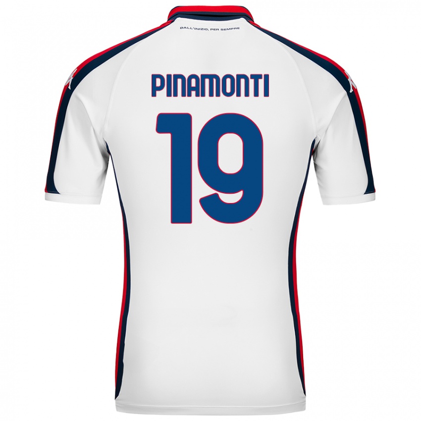 Uomo Maglia Andrea Pinamonti #19 Bianco Kit Gara Away 2024/25 Maglietta