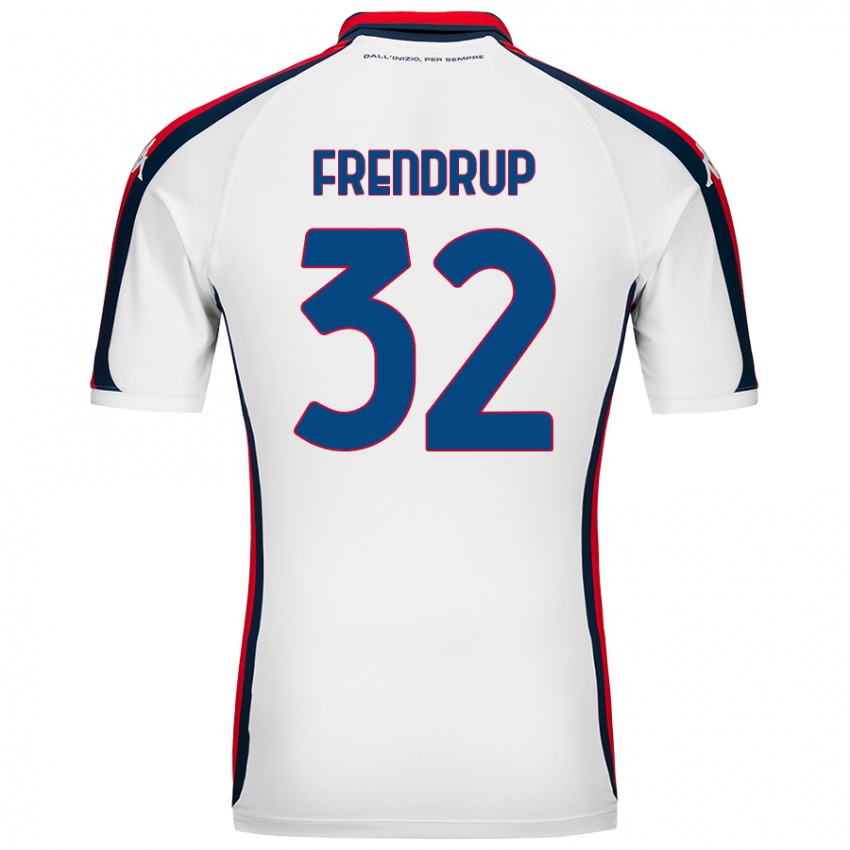 Uomo Maglia Morten Frendrup #32 Bianco Kit Gara Away 2024/25 Maglietta