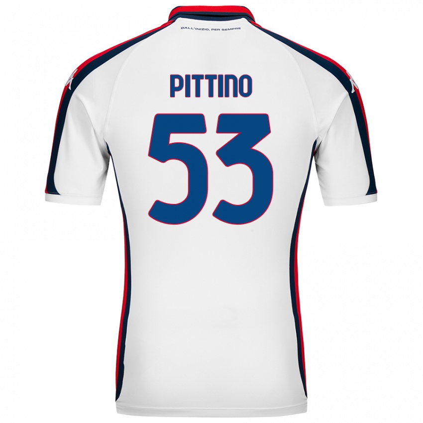 Uomo Maglia Tommaso Pittino #53 Bianco Kit Gara Away 2024/25 Maglietta