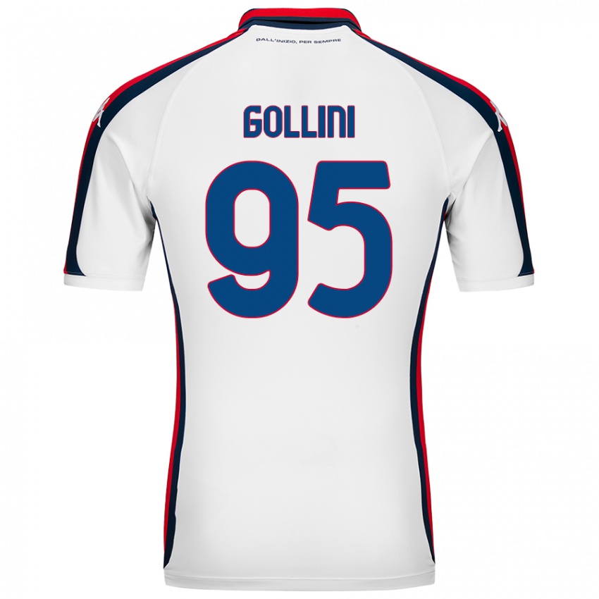 Uomo Maglia Pierluigi Gollini #95 Bianco Kit Gara Away 2024/25 Maglietta