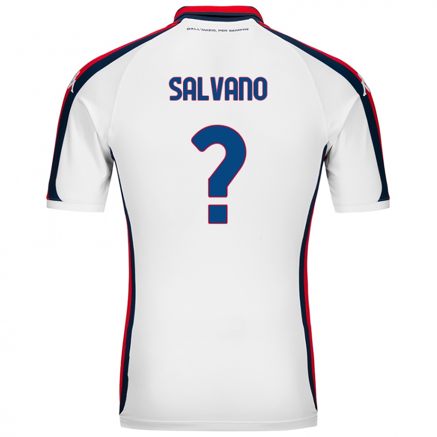 Uomo Maglia Daniele Salvano #0 Bianco Kit Gara Away 2024/25 Maglietta