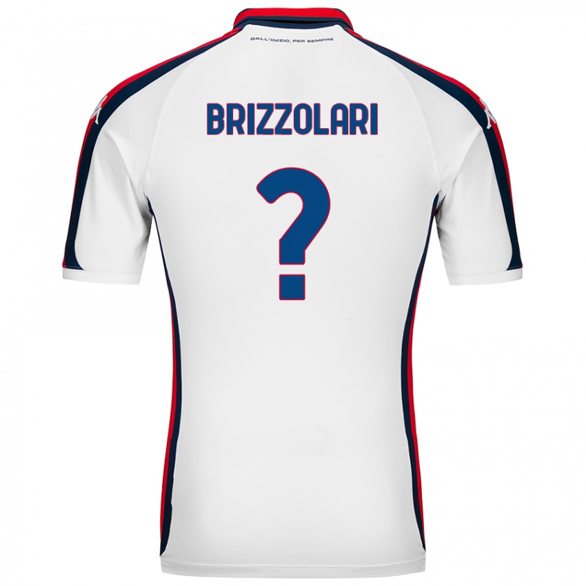 Uomo Maglia Mattia Brizzolari #0 Bianco Kit Gara Away 2024/25 Maglietta