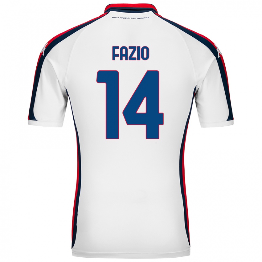 Uomo Maglia Tommaso Fazio #14 Bianco Kit Gara Away 2024/25 Maglietta