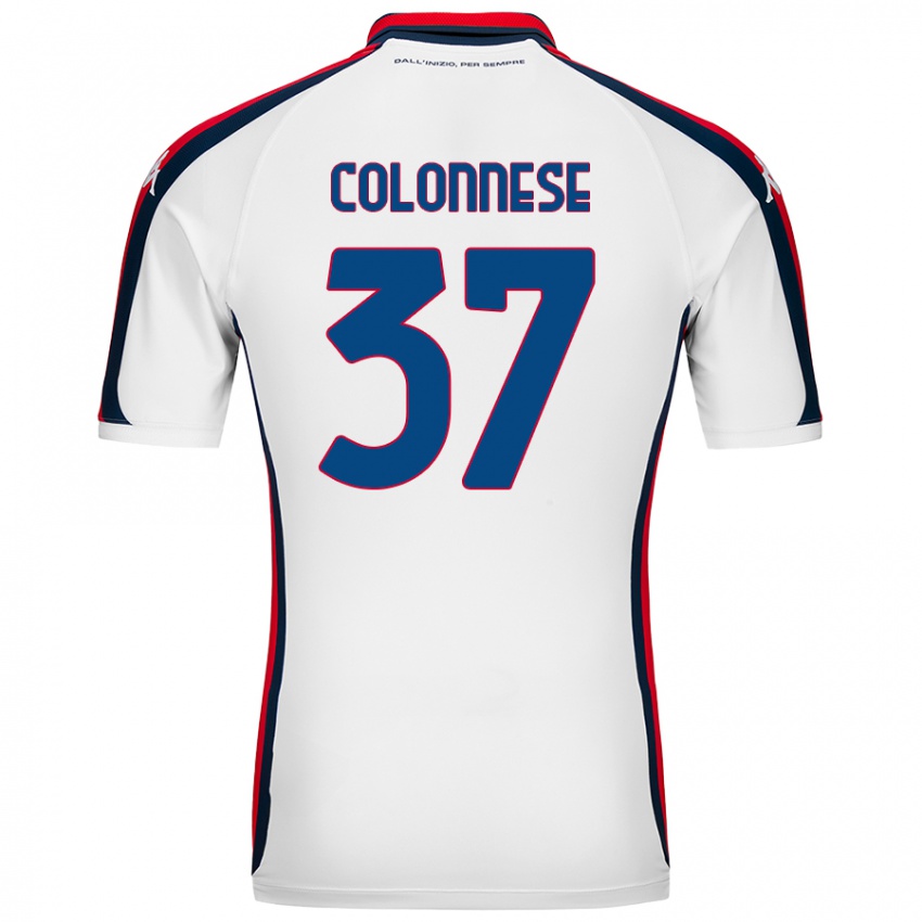 Uomo Maglia Lorenzo Colonnese #37 Bianco Kit Gara Away 2024/25 Maglietta