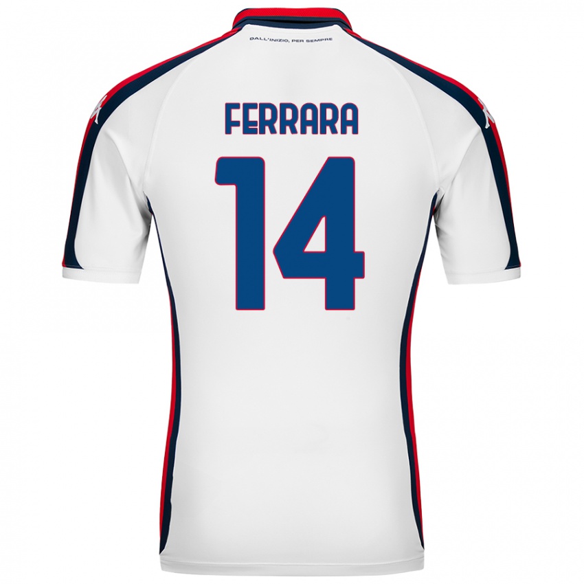 Uomo Maglia Anastasia Ferrara #14 Bianco Kit Gara Away 2024/25 Maglietta