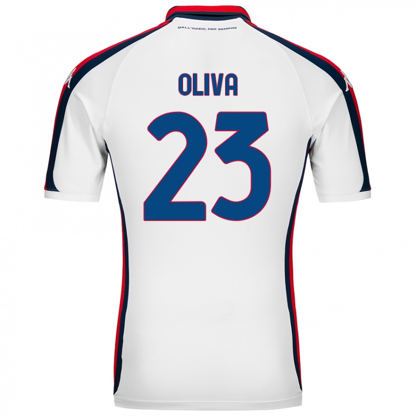 Uomo Maglia Eleonora Oliva #23 Bianco Kit Gara Away 2024/25 Maglietta