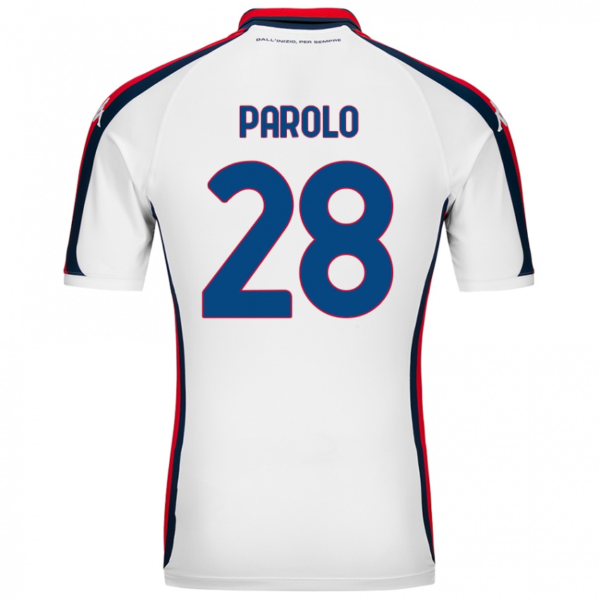 Uomo Maglia Lucrezia Parolo #28 Bianco Kit Gara Away 2024/25 Maglietta