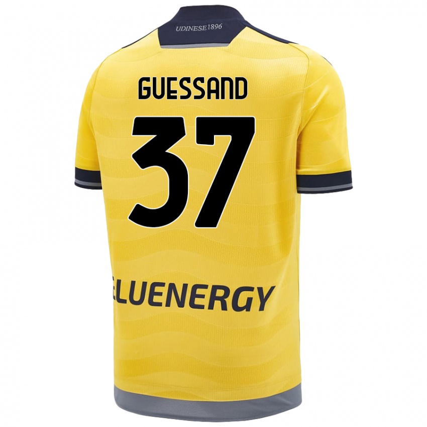 Uomo Maglia Axel Guessand #37 Oro Kit Gara Away 2024/25 Maglietta