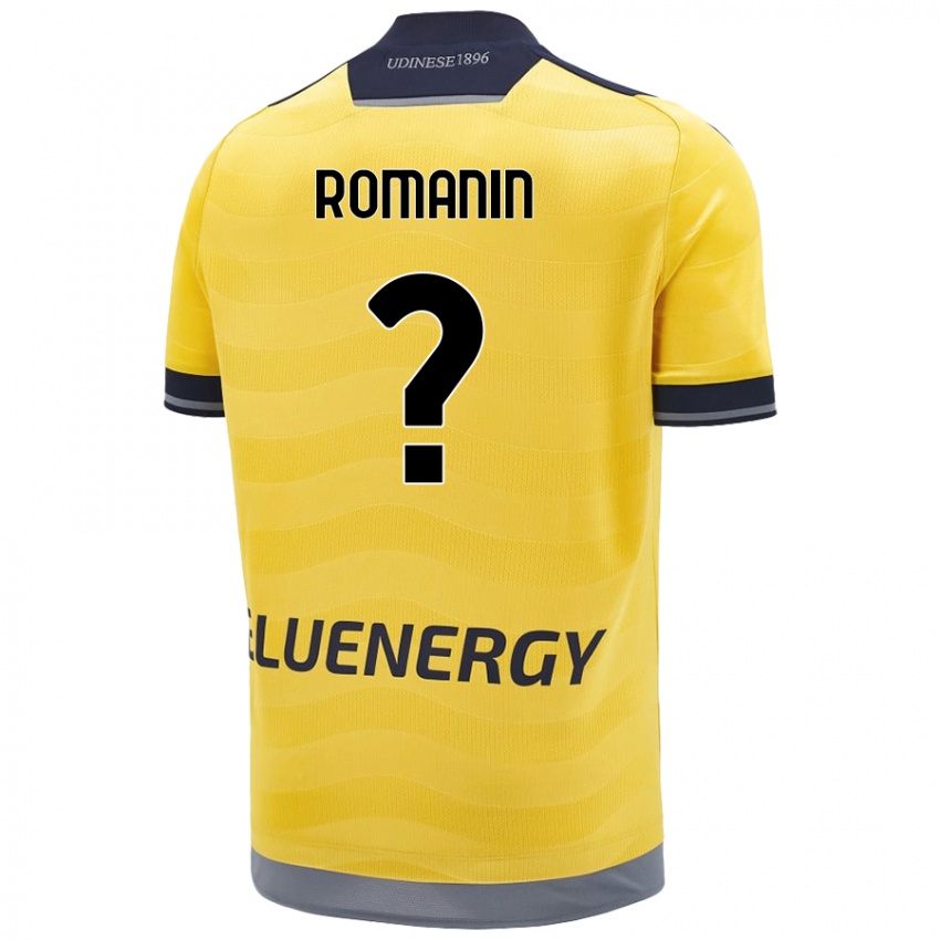 Uomo Maglia Mattia Romanin #0 Oro Kit Gara Away 2024/25 Maglietta